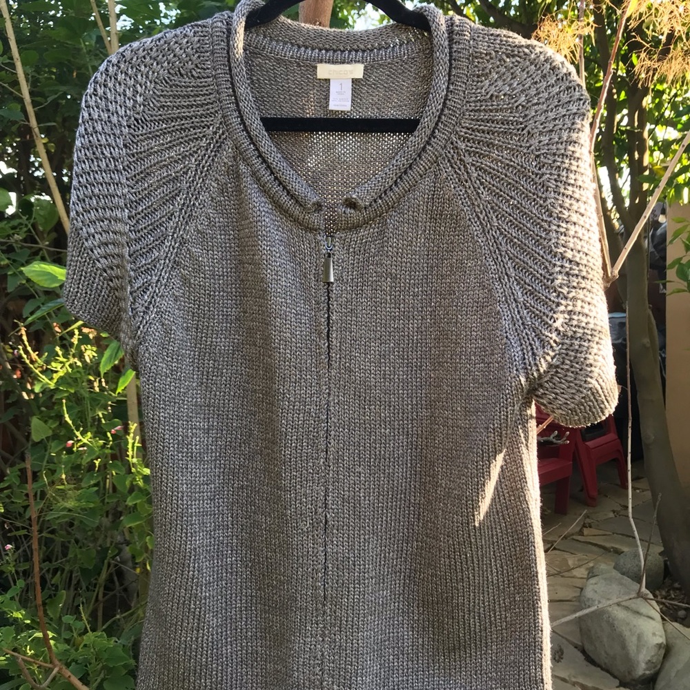 Knit Charcoal zip up sweater